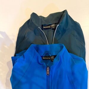 Athleta Salutations Bundle with Blue and Green Zip-Up Jackets